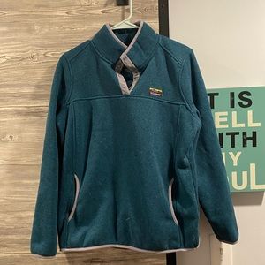 LL bean teal sweater fleece, womens large